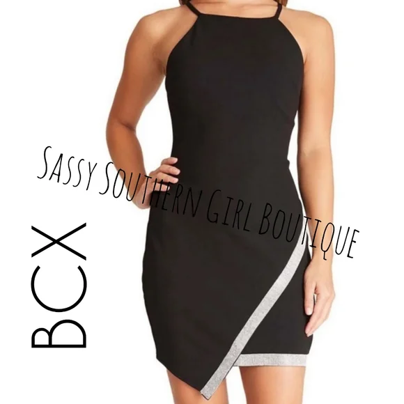black mini square neck dress Kirby Black Mini Dress - 6
